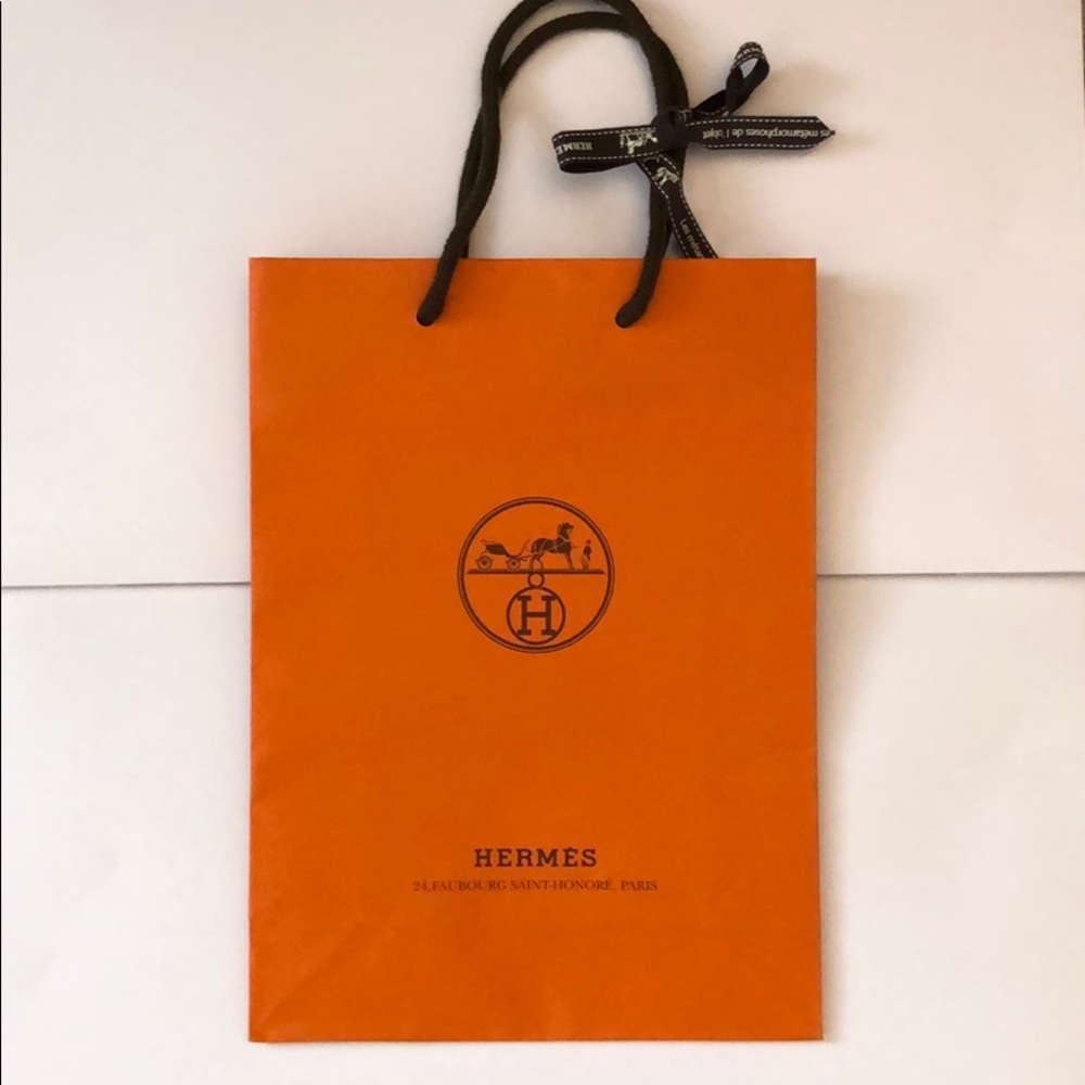 Hermes paper bag with ribbon